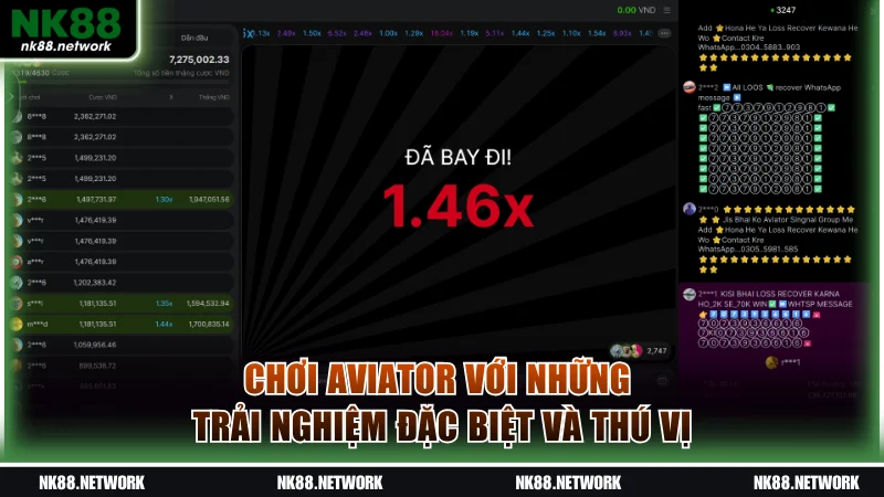 Chơi Aviator với những trải nghiệm đặc biệt và thú vị